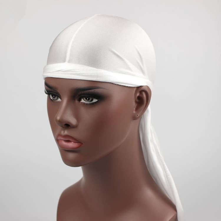 Fascia da basket da strada uomo, cappello elasticizzato a coda lunga Hip Hop (Bianco) - Immagine 1