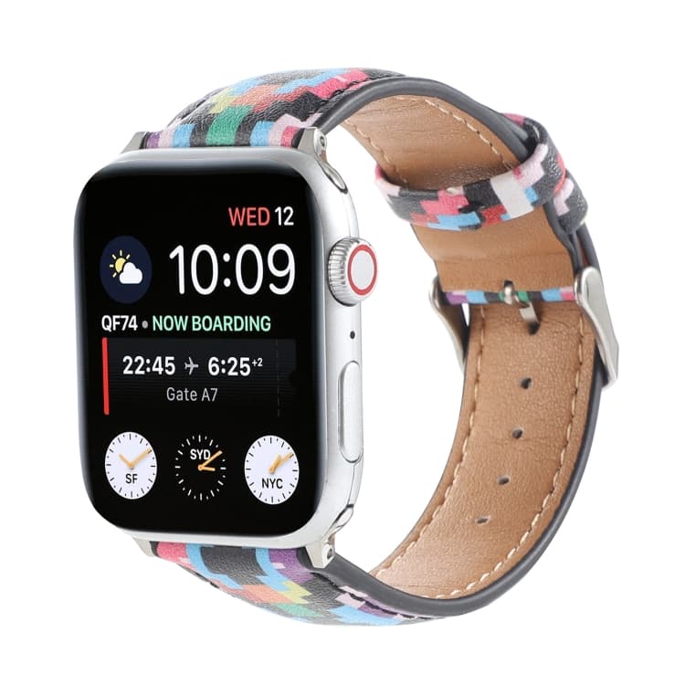 Cinturino per orologio in pelle con stampa etnica in stile marmo per Apple Watch Series 9&8&7 41mm / SE 3&SE 2&6&SE&5&4 40mm / 3&2&1 38mm (Stampa digitale) - Immagine 1