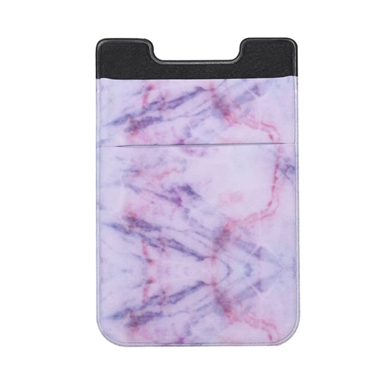 Marble Pattern Road Stretch Phone Back Plastic Card Holder Sticky Phone Clip(Purple ) - Immagine 1
