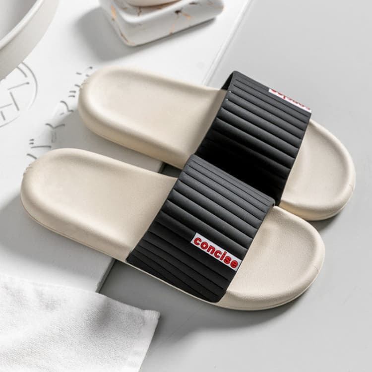 Ciabatte da bagno per uomo e donna, infradito con suola morbida per interni, taglia: 42/43 (Nero) - Immagine 1