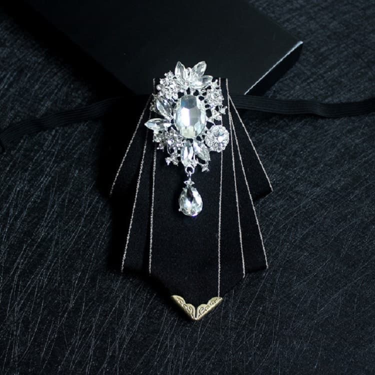 Accessori per abito da cerimonia con papillon a rombi per uomo, costume per padrino (Nero)