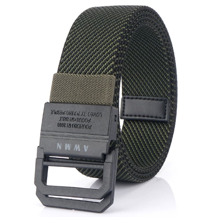 Cintura elastica casual leggera senza metallo per uomo, lunghezza: 120 cm (verde militare twill) - Immagine 1