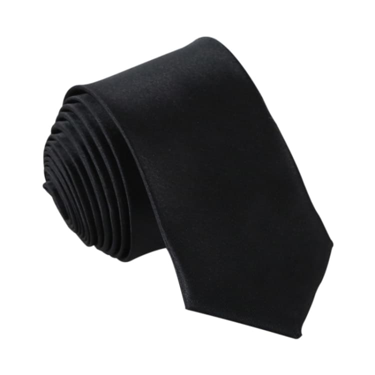 Men Narrow Casual Arrow Skinny Necktie Slim Tie(Black)