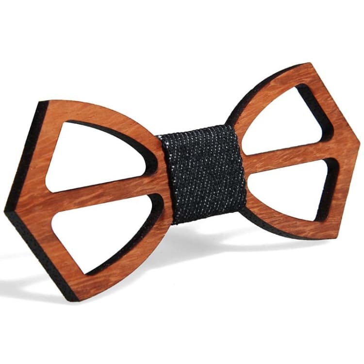 Cravatte Uomo Papillon in Legno Fatte a Mano, Colore: Doppio Foro - Immagine 1