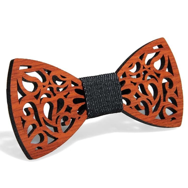 Cravatte da uomo, papillon in legno artigianale, colore: finestra floreale - Immagine 1
