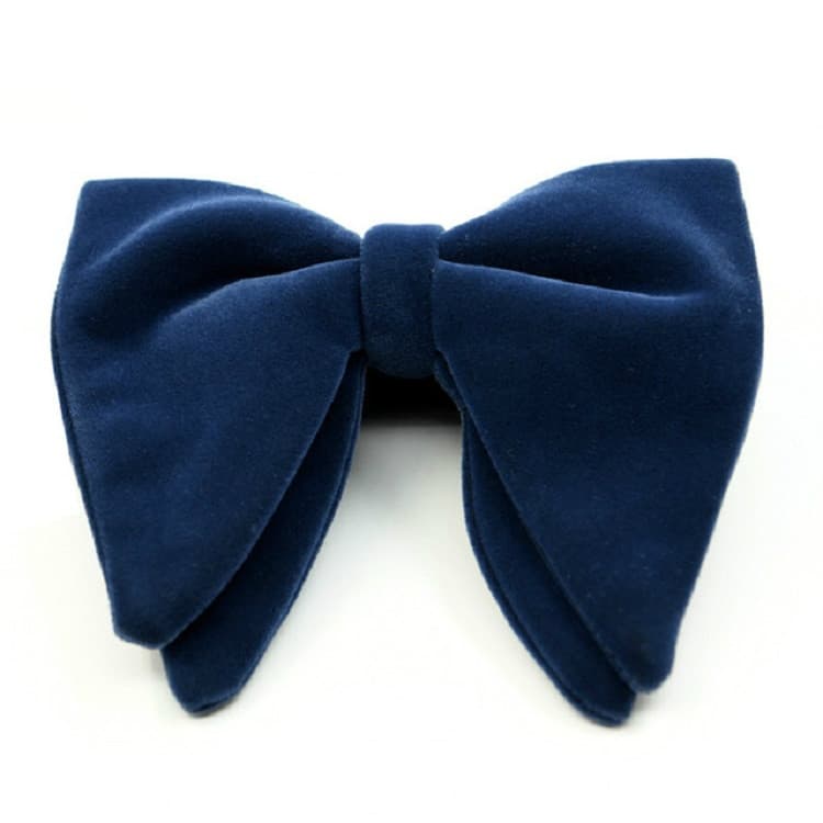 Accessori per abbigliamento: Papillon in velluto a doppio strato con grande fiocco (grigio blu)
