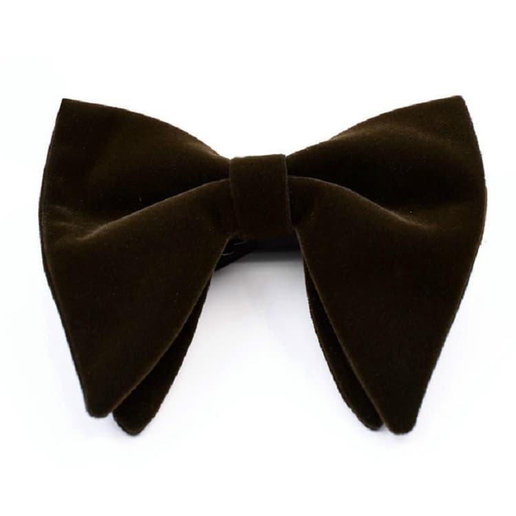 Accessori per abbigliamento maschili in velluto a doppio strato con grande fiocco a farfalla (Marrone)