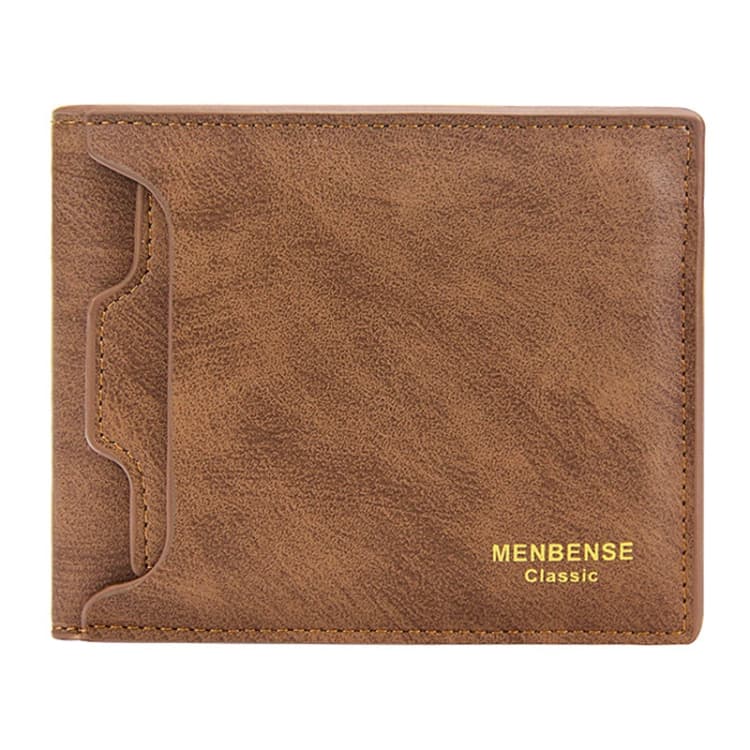 Menbense Men Short Wallet Casual Multi-Card Coin Purse(Light Brown) - Immagine 1