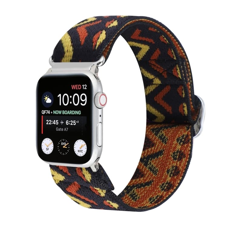 Cinturino in nylon elastico con fibbia giapponese in metallo per Apple Watch Serie 7 41mm / 6 & SE & 5 & 4 40mm / 3 & 2 & 1 38mm(15) - Immagine 1