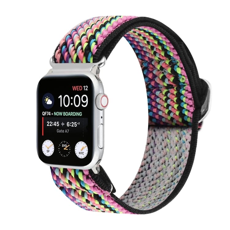 Cinturino in nylon elastico con fibbia giapponese in metallo per Apple Watch Ultra 49mm e Watch Ultra 2 49mm / Series 9&8&7 45mm / SE 3&SE 2&6&SE&5&4 44mm / 3&2&1 42mm(22) - Immagine 1
