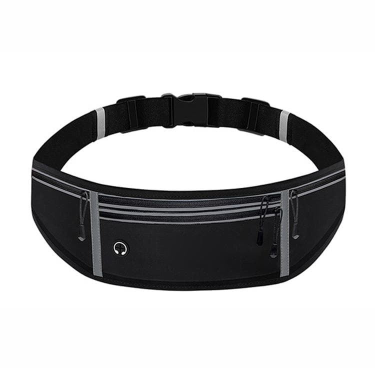 MF-008 Outdoor Sports Fitness Waterproof Waist Bag Phone Pocket, Style: Four Pockets(Black) - Immagine 1