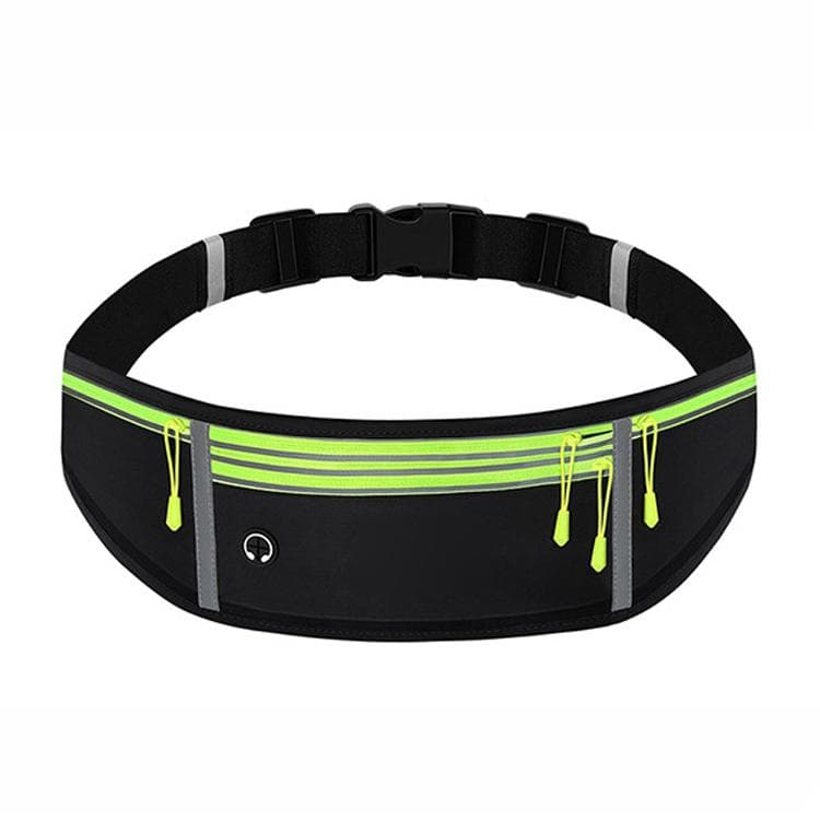 MF-008 Outdoor Sports Fitness Waterproof Waist Bag Phone Pocket, Style: Four Pockets(Black Green) - Immagine 1