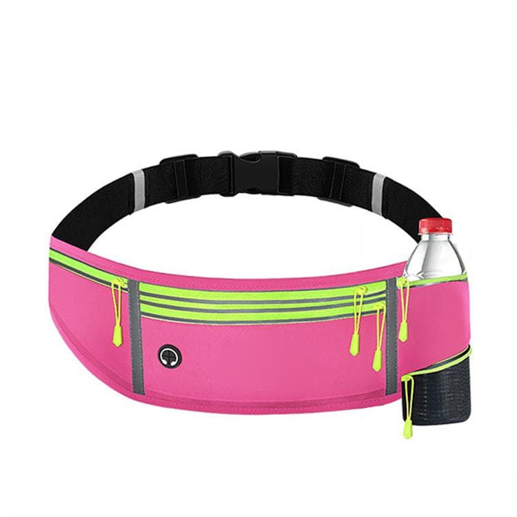 MF-008 Outdoor Sports Fitness Waterproof Waist Bag Phone Pocket, Style: With Water Bottle Bag(Rose Red) - Immagine 1