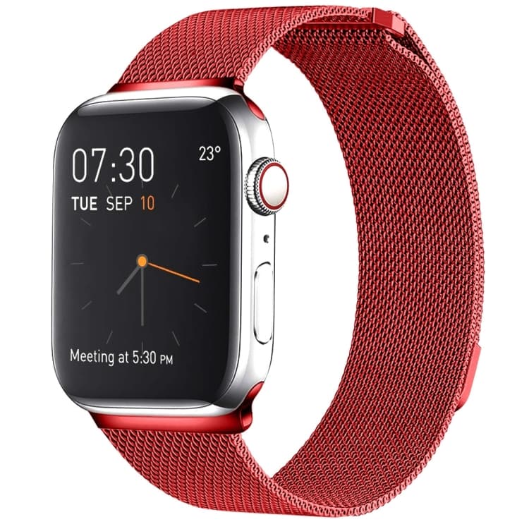 Cinturino per Apple Watch in acciaio inossidabile magnetico a maglia milanese per Apple Watch Series 7 41mm / 6 & SE & 5 & 4 40mm / 3 & 2 & 1 38mm (Rosso) - Immagine 1