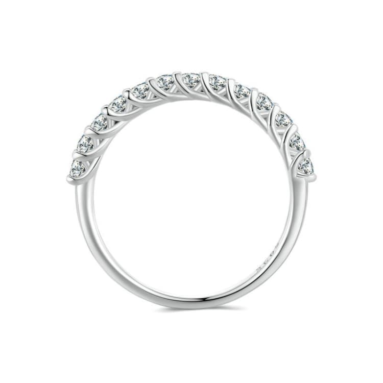 MSR014-A Anello in Moissanite Argento Sterling S925 Placcato Platino (N.8) - Immagine 1