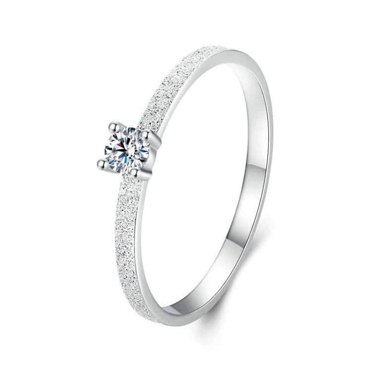 MSR058 S925 Sterling Silver Mossian Stone Ring Platinum Plating Ring(6) - Immagine 1