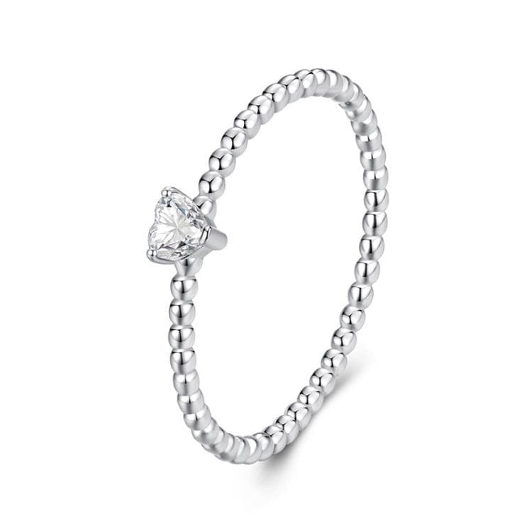 MSR063 S925 Sterling Silver Heart Moissanite Ring(7) - Immagine 1