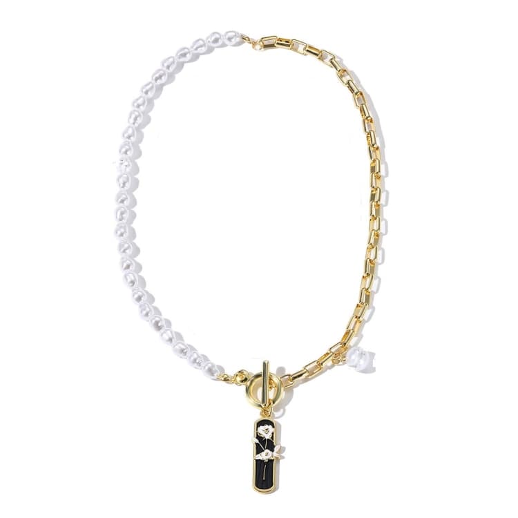 N2209-7 Collana Lunga Bianca Fiore Donna Temperamento Catena Clavicola - Immagine 1