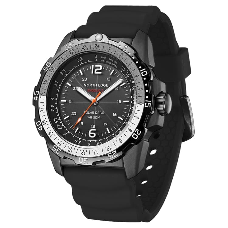 NORTH EDGE EVOQUE2 Outdoor Waterproof Solar Charging Sports Watch(Black) - Immagine 1