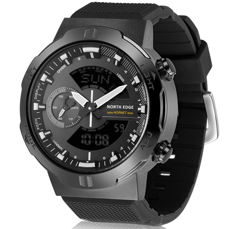 NORTH EDGE HORNET Dual Digital Alarm Clock Timing Men Luminous Sports Watch(Grey) - Immagine 1
