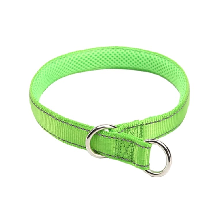 Collare regolabile in nylon con filo riflettente P (verde erba) - Immagine 1