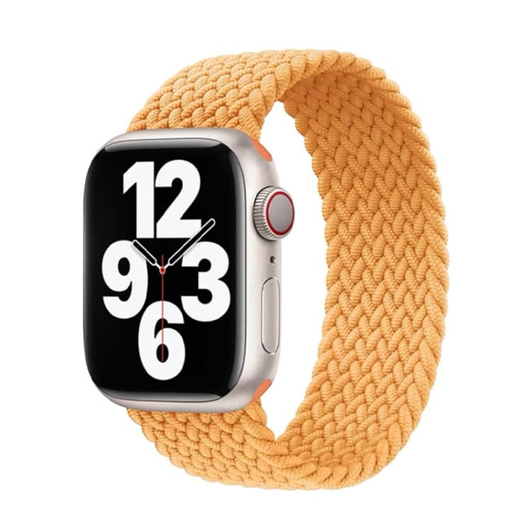 Cinturino per orologio in nylon a treccia singola per Apple Watch Ultra 49mm e Watch Ultra 2 49mm / Series 9&8&7 45mm / SE 3&SE 2&6&SE&5&4 44mm / 3&2&1 42mm, Lunghezza:S 138mm (Beige latte) - Immagine 1