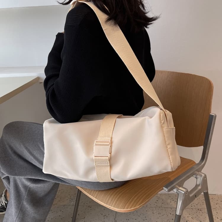 Nylon Waterproof Travel Crossbody Bag Leisure Sports Fitness Bags(Beige) - Immagine 1