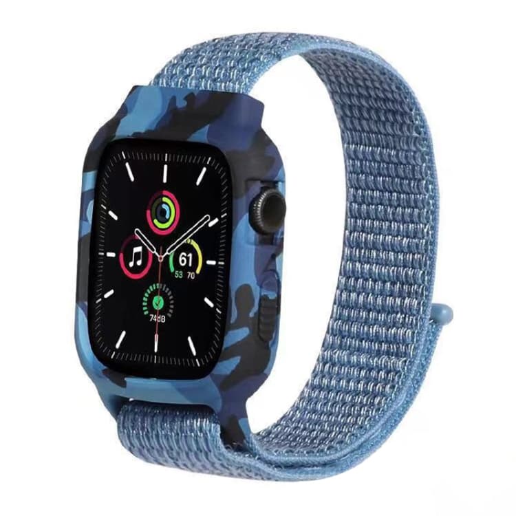 Cinturini per orologio in nylon con cinturino al polso per Apple Watch Series 7 41mm / 6 & SE & 5 & 4 40mm / 3 & 2 & 1 38mm (Blu Capo) - Immagine 1