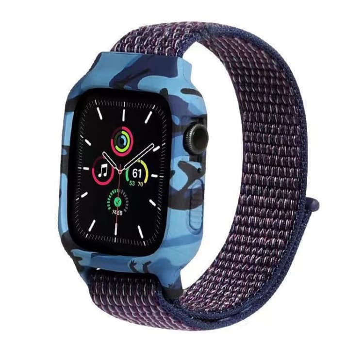 Cinturino per Apple Watch in nylon con cinturino da polso per Apple Watch Series 7 41mm / 6 & SE & 5 & 4 40mm / 3 & 2 & 1 38mm (Indaco) - Immagine 1