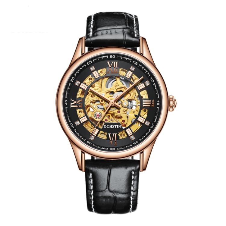 OCHSTIN 6020D Orologio meccanico a vista da uomo Masterpiece (Oro rosa-Nero) - Immagine 1