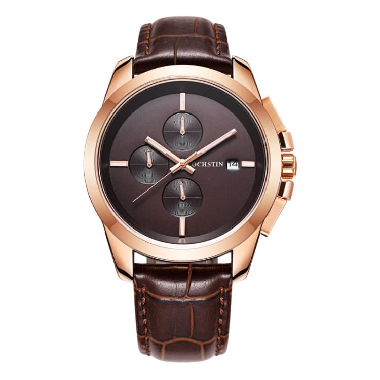 OCHSTIN 6059D Pilot Series Multifunctional Quartz Luminous Men Watch(Rose Gold Coffee) - Immagine 1