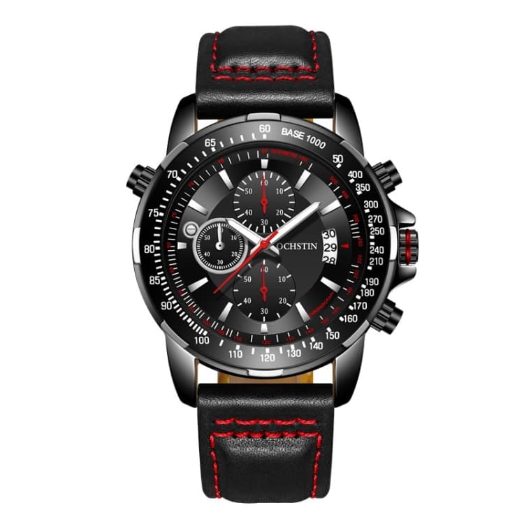 OCHSTIN 6125B Quartz Watch Night Light Waterproof Watch Timing Multi Function Men Watch(Black) - Immagine 1