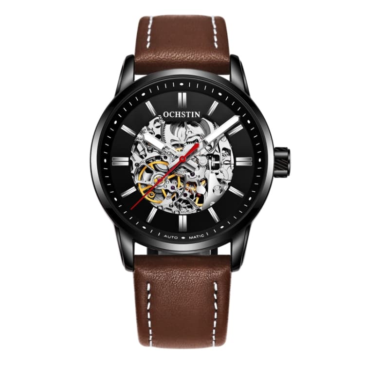OCHSTIN 62001B Master Series Orologio Meccanico Uomo a Vuoto (Nero-Marrone) - Immagine 1