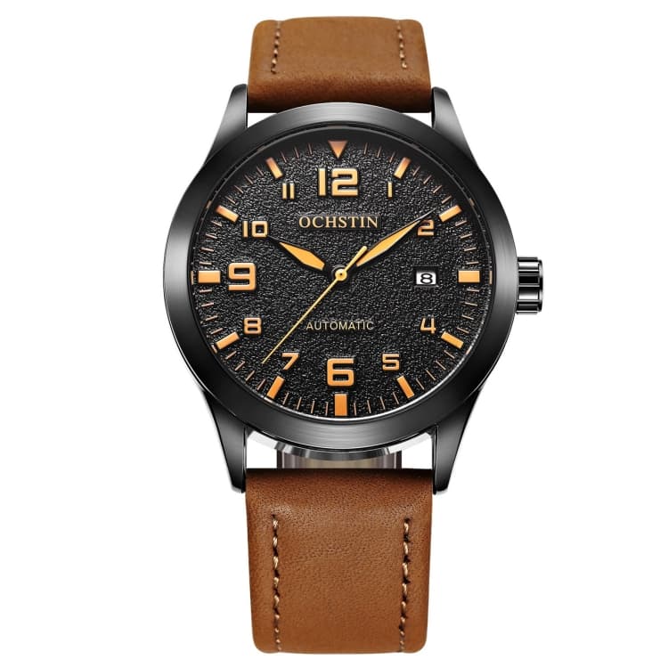 Ochstin 62028 Fashion Fully Automatic Mechanical Watch Waterproof Men Leisure Mechanical Watch Calendar Leather Watch(Coffee) - Immagine 1