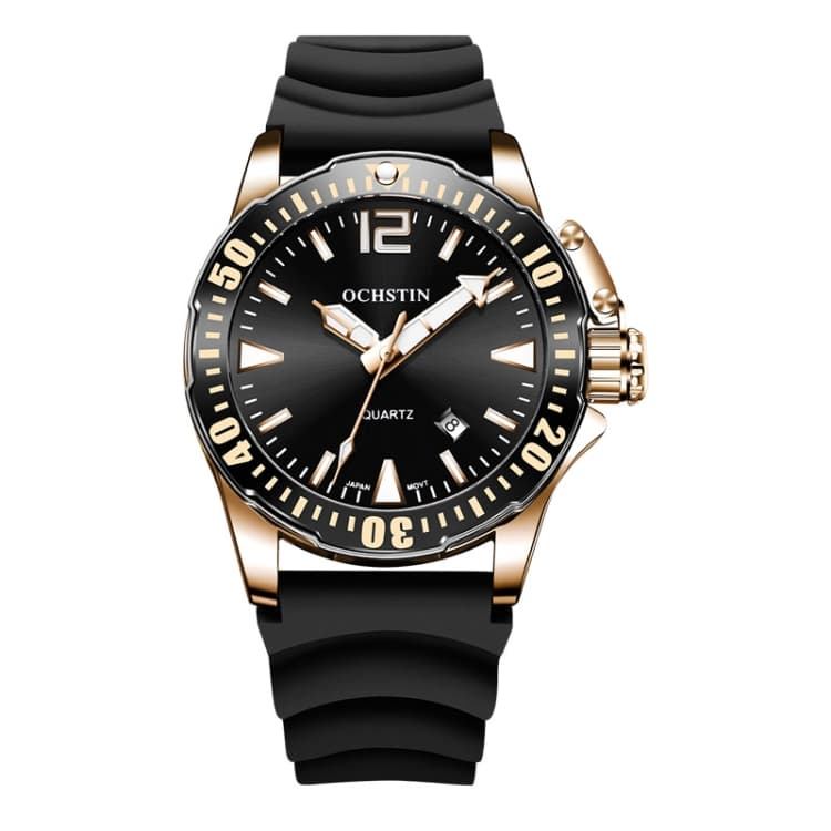 OCHSTIN 7002A Multifunctional Quartz Waterproof Luminous Men Watch(Rose Gold+Black) - Immagine 1
