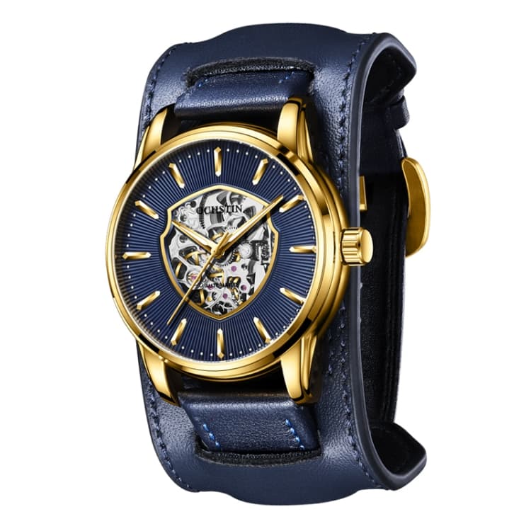 OCHSTIN 7010C Serie Pilota Orologio Meccanico Uomo Cavo (Oro-Blu) - Immagine 1