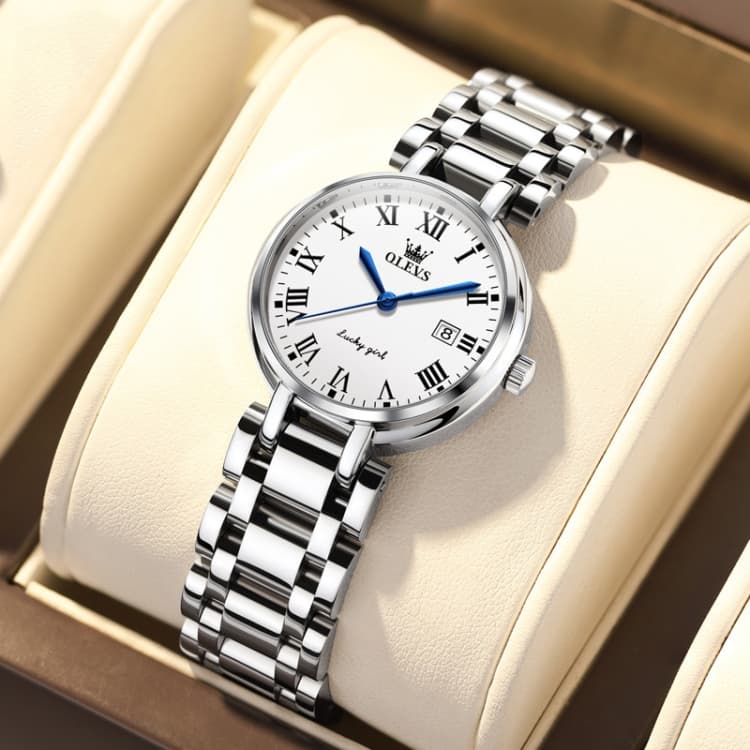 OLEVS 5575 Quadrante Elegante Orologio al Quarzo Impermeabile da Donna (Quadrante Romano) - Immagine 1
