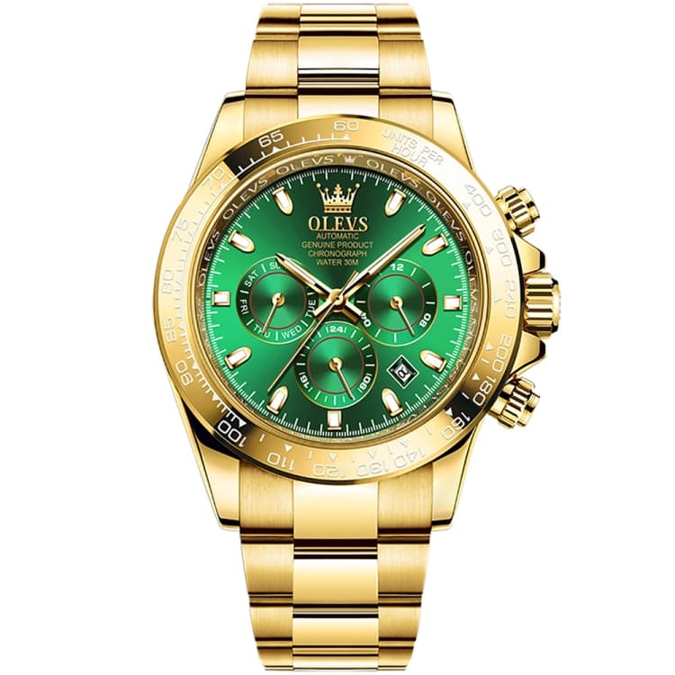 OLEVS 6638 Men Multifunctional Luminous Waterproof Mechanical Watch(Green) - Immagine 1