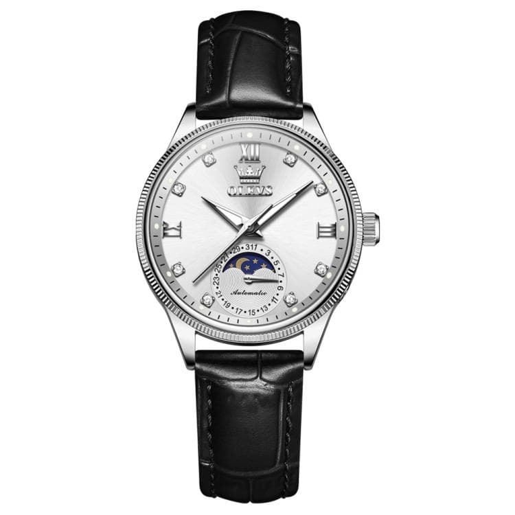 OLEVS 7039 Donna Orologio Meccanico Luminoso Impermeabile Sole Luna Stella (Bianco) - Immagine 1