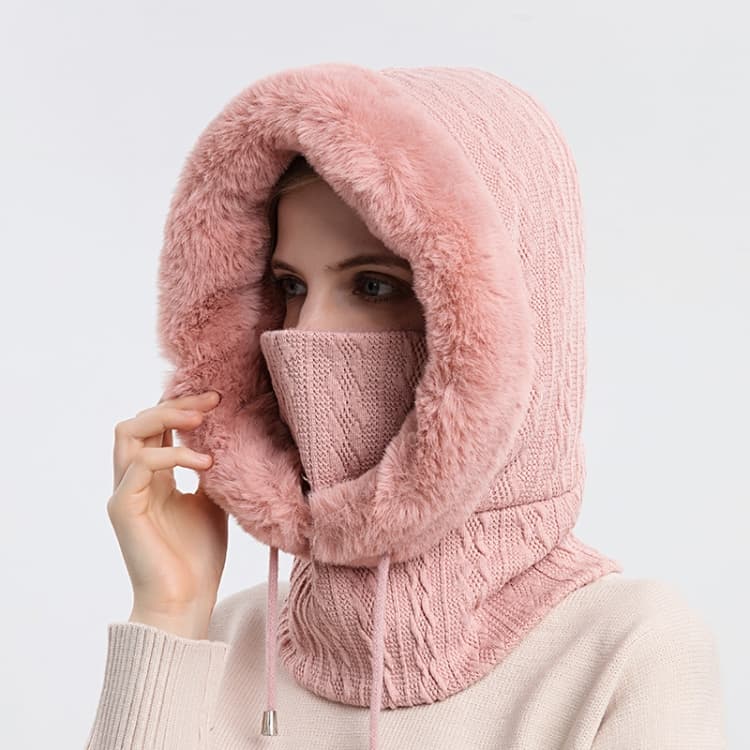 Cappello sciarpa antivento e termico in un unico pezzo con maschera per il viso (Rosa) - Immagine 1