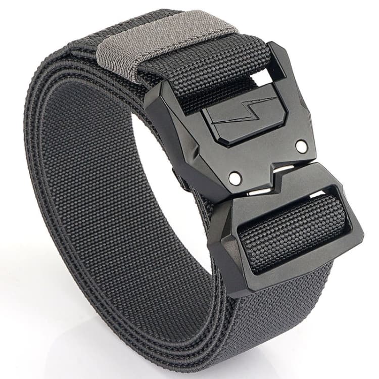 Cintura elastica per uomo con fibbia a scatto casual da esterno, lunghezza: 125 cm (grigio scuro) - Immagine 1
