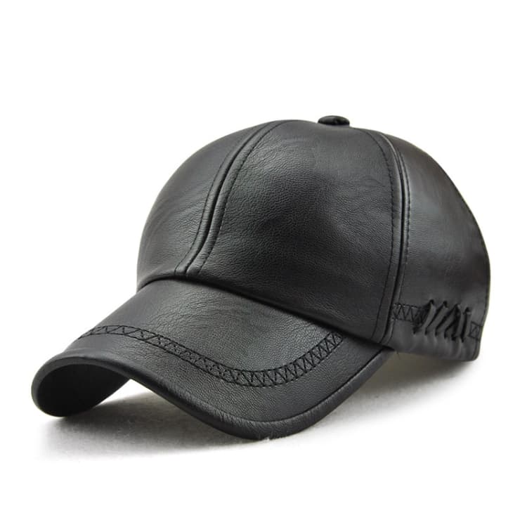 Cappello da baseball per il tempo libero all'aperto in pelle PU con visiera calda - Immagine 1