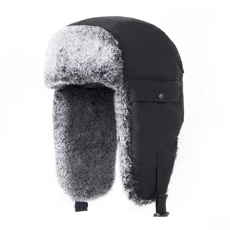 Outdoor Windproof Hat Winter Thickened Cotton Cap Warm Coldproof Riding Cap, Cap Size: 62-66cm (Black) - Immagine 1