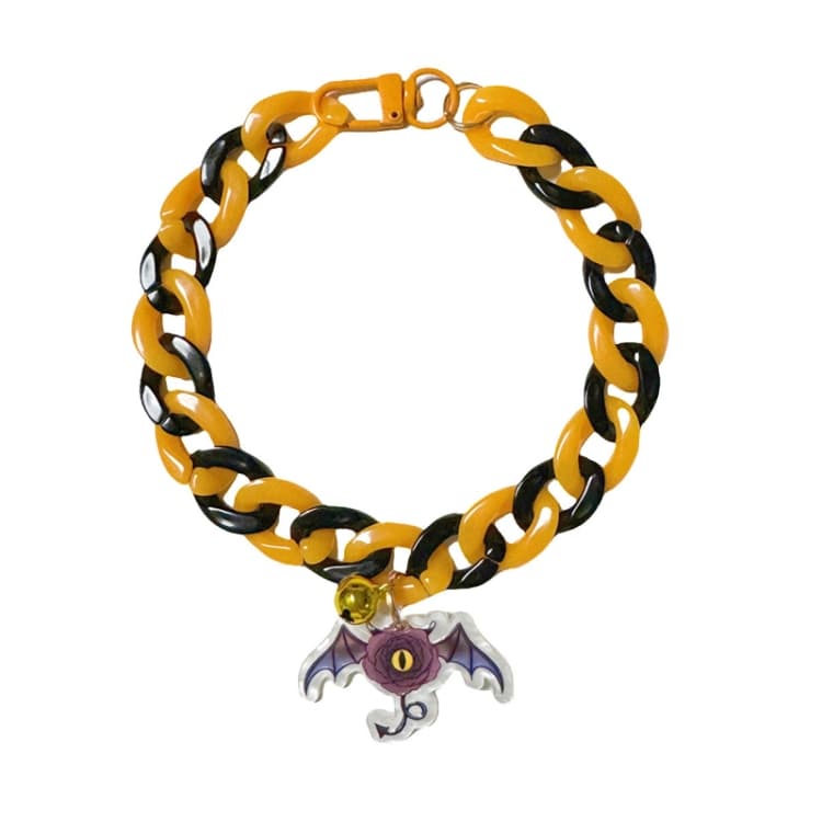 Collana per animali domestici di Halloween con ciondolo a cartone animato, collana regolabile per gatti e cani, stile: Pipistrello (S-20cm)