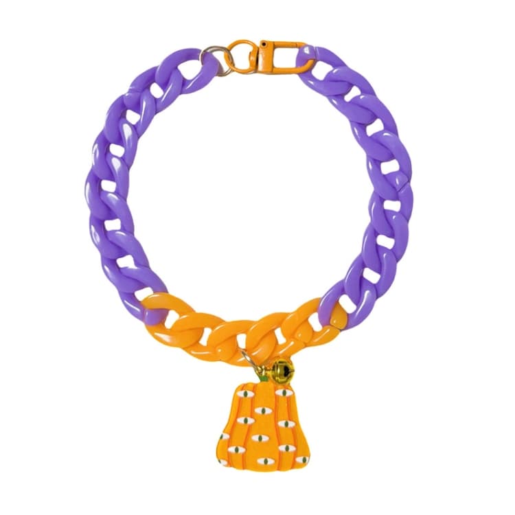 Collana per animali domestici di Halloween con ciondolo a cartone animato, collana regolabile per cani e gatti, decorazione per le feste, stile: Zucca 2 (M-30cm)