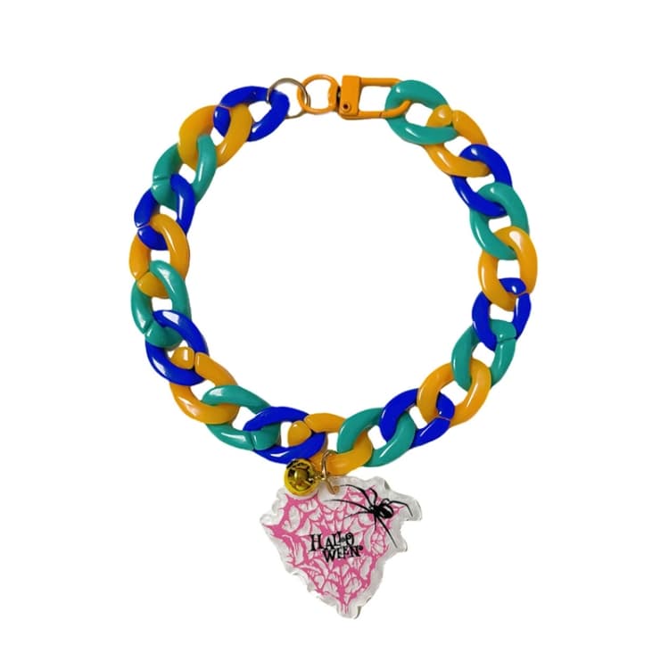 Collana per animali domestici di Halloween con ciondolo a forma di cartone animato, regolabile, stile: Ragno (M-30cm)