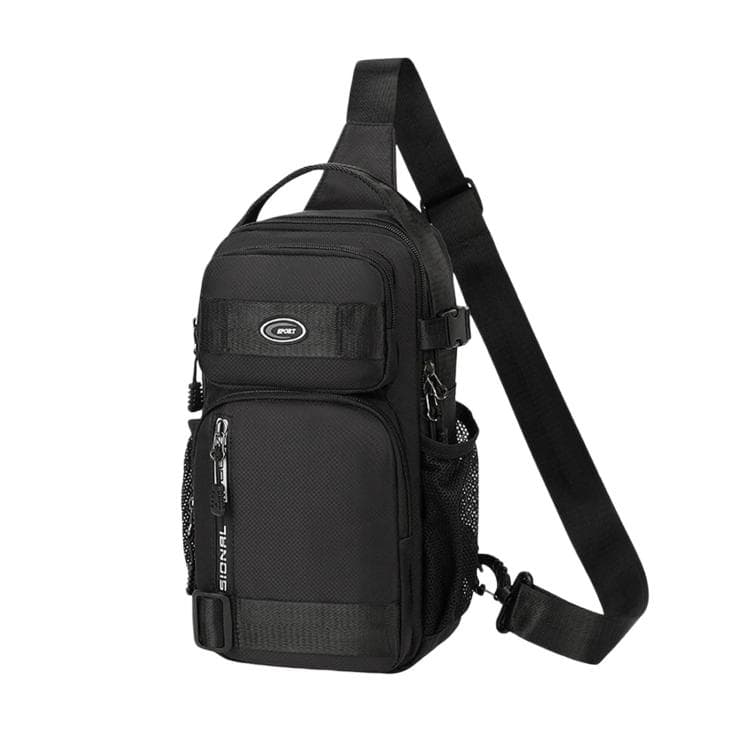 Portable Men Sports Chest Bag, Large Capacity Casual Shoulder Bag(Black) - Immagine 1