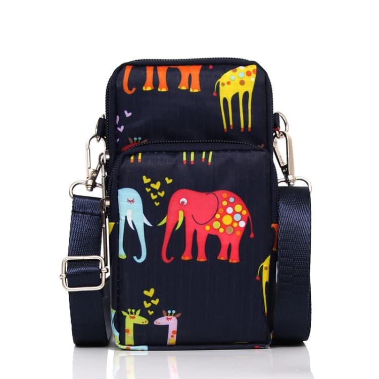 Printed Crossbody Mobile Phone Bag Mini Wallet With Arm Band, Style: Animal Park - Immagine 1