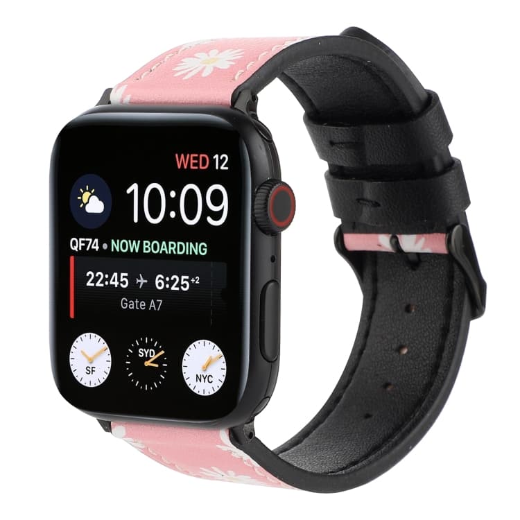 Cinturino in pelle stampata per Apple Watch Serie 7 45mm / 6 & SE & 5 & 4 44mm / 3 & 2 & 1 42mm(C) - Immagine 1