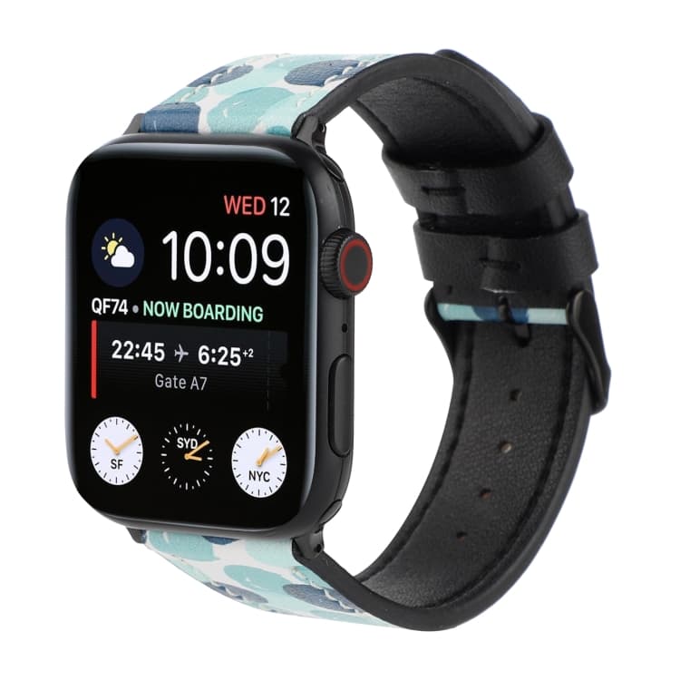 Cinturino in pelle stampata per Apple Watch Serie 9&8&7 41mm / SE 3&SE 2&6&SE&5&4 40mm / 3&2&1 38mm(H) - Immagine 1